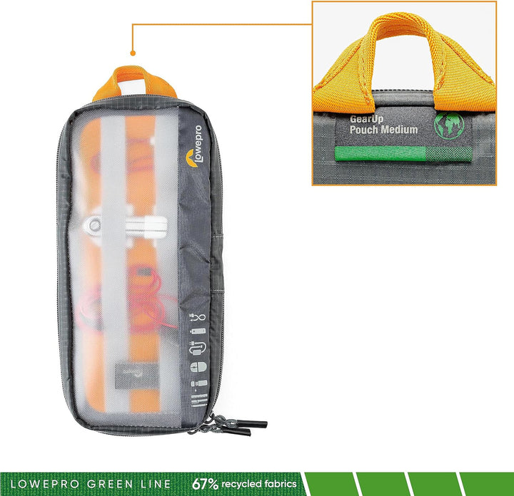 Lowepro GearUp Pouch Medium, Travel Essentials Case, Reisetasche für PC-Kabel, Kabel, Adapter, Akkus