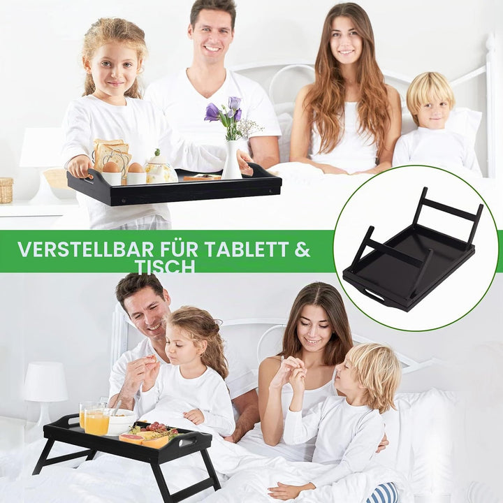 Betttablett, zusammenklappbare Beine mit Griffen, Frühstückstablett für Sofa, Essen, Zeichnen, Platt