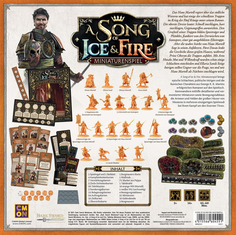 CMON | A Song of Ice & Fire – Martell | Starterset | Tabletop | 2 Spieler | Ab 14+ Jahren | 45-60 Mi