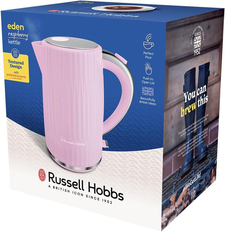 Russell Hobbs Wasserkocher (für heisses Wasser, Tee oder Kaffee, 1.7L, Deckelöffnung per Knopfdruck,