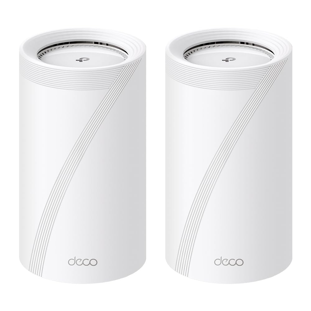 TP-Link Deco BE85 Wi-Fi 7 Mesh WLAN-Set, BE19000 Tri-Band-Router und Repeater (10 Gbit/s Ethernet/Gl