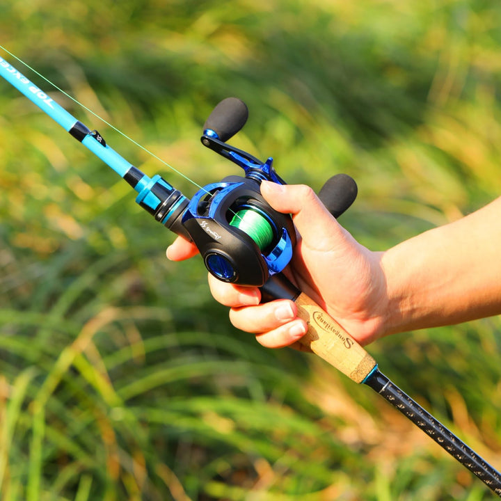 Sougayilang Casting Angelrute und Rollen-Kombi, 1.8m/2.1m MH Angelrute mit Baitcasting Rollen-Kombin