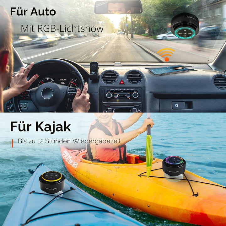 Xleader Mate Dusche Bluetooth Lautsprecher klein, Zertifiziert IPX7 Wasserdicht Bluetoothbox, Mini M