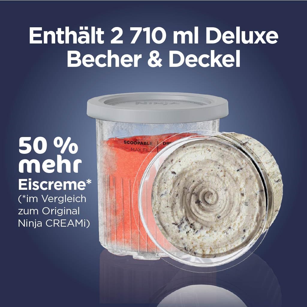 Ninja CREAMi Deluxe Eismaschine mit 2 Behältern, 10 Funktionen, Dessert & Ice Cream Maker für Eiscre