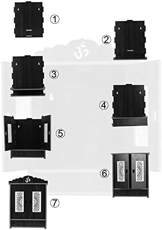 CrazyInk Crazyink-512 Puja-Tempel aus Holz, zum Aufhängen, für Zuhause, für Pooja-Zimmer, Mandirholz