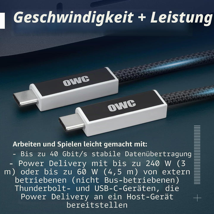 OWC 3,0 m langes USB4 (40 Gb/s) aktives optisches Kabel, 3,0 m
