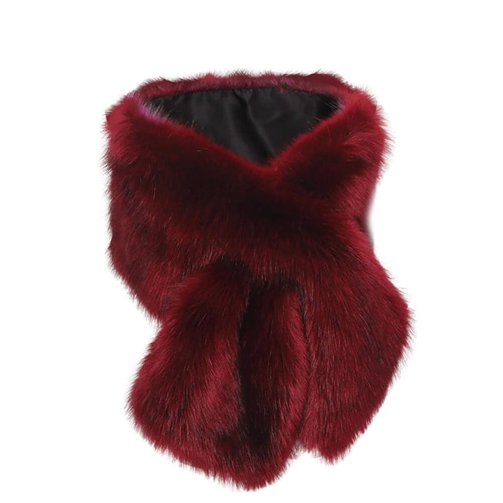 ISAKEN Damen Kunstfell Schals Braut Hochzeit Kunstpelz Schal Wrap Schwarz Braut Pelz Schal Stola Fur