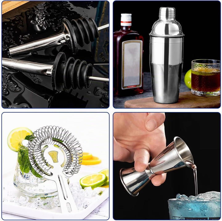 Cocktail Set - Edelstahl Cocktail Shaker - Coktailmixset 750 ML - Cocktail zubehör mit Shaker, doppe