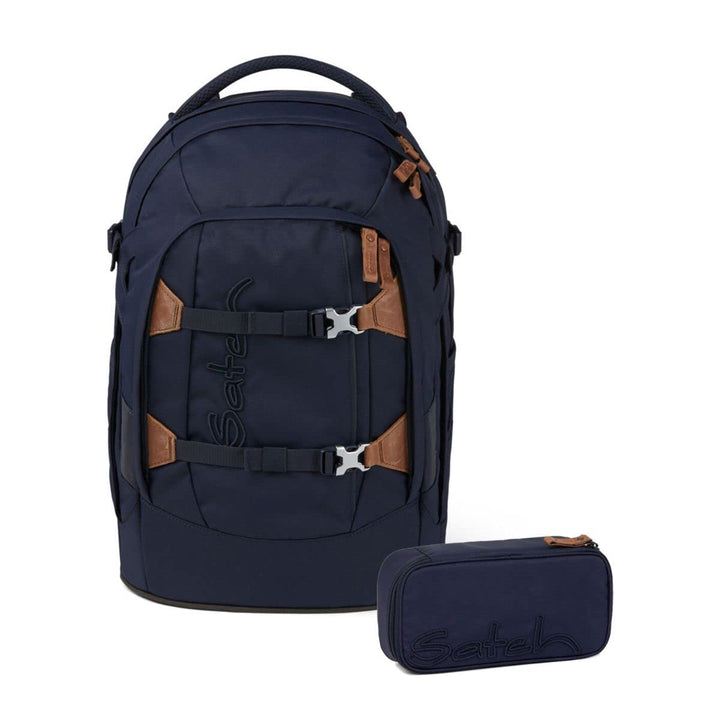 Satch Pack Schulrucksack Set 2tlg. mit Schlamperbox Nordic Blue Skandi Edition, Nordic Blue Skandi E