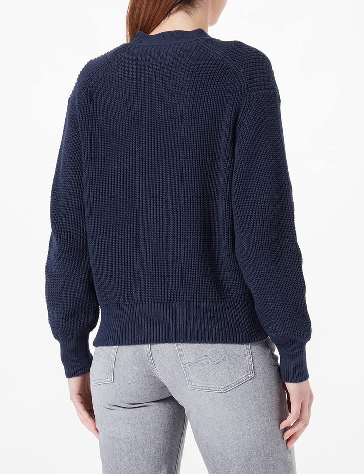 camel active Damen Boxy Cardigan in Strickqualität S Blau, S Blau
