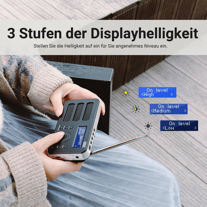 August MB225 - Tragbares Radio mit DAB+ / DAB/FM RDS-Funktion 40 Presets digitaler Radiowecker Stere