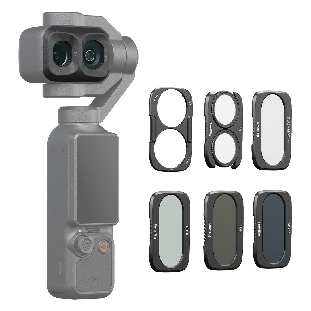 SMALLRIG Split Pocket 4P Filterset für DJI Osmo Pocket 4P, 5er-Pack | Mit CPL, ND16, ND64, ND256, 1/