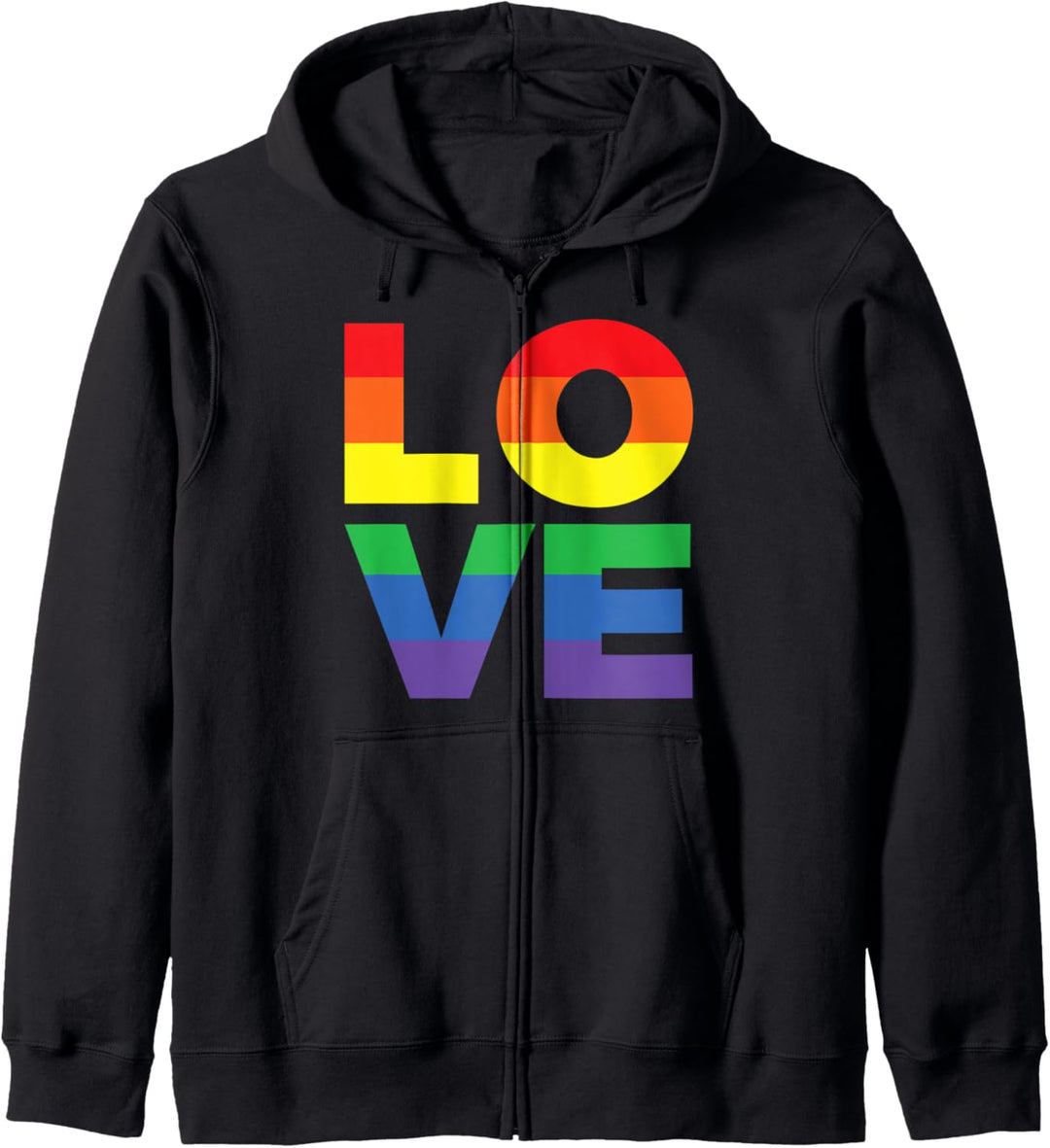 Love in Rainbow Flaggen-Farben – LGBTQ+, Lesben, Schwul Kapuzenjacke