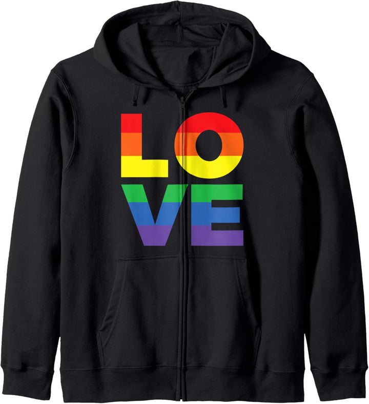 Love in Rainbow Flaggen-Farben – LGBTQ+, Lesben, Schwul Kapuzenjacke