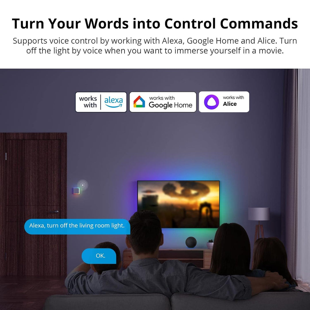 SONOFF T5 1 Gang WiFi Smart Touch Lichtschalter, 2 Wege Wireless Wandlichtschalter, Full Touch Schal