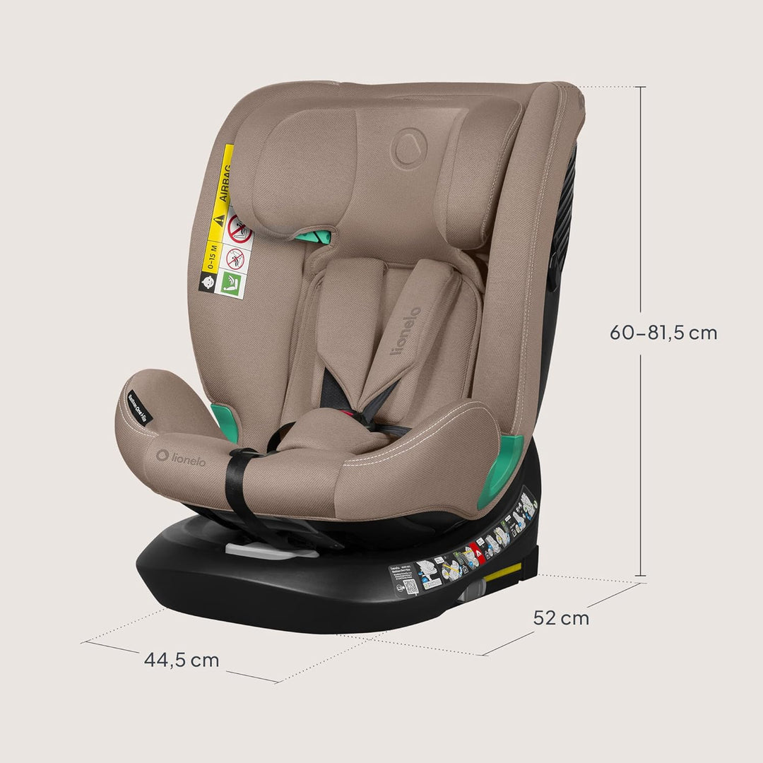 Lionelo Bastiaan i-Size One 360o drehbarer Autositz für Kinder von 40-150 cm, Montage in Fahrtrichtu