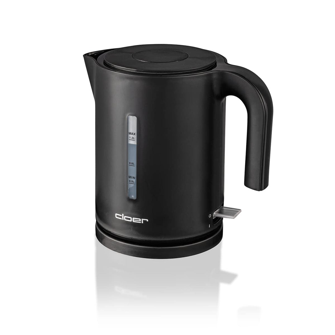 Cloer 4120 Wasserkocher, 2200 W, grosse Wasserstandsanzeige, Trockengeh- und Überhitzungsschutz, 1,2