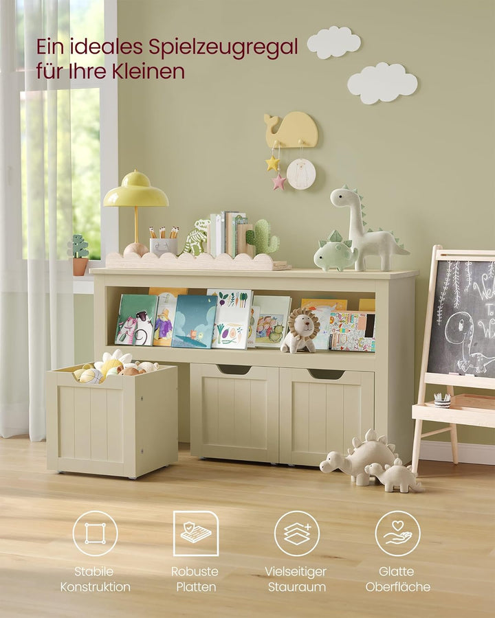 VASAGLE Kinderregal, Spielzeugaufbewahrung für Kinder, Aufbewahrungsschrank, Spielzeugschrank, Aufbe