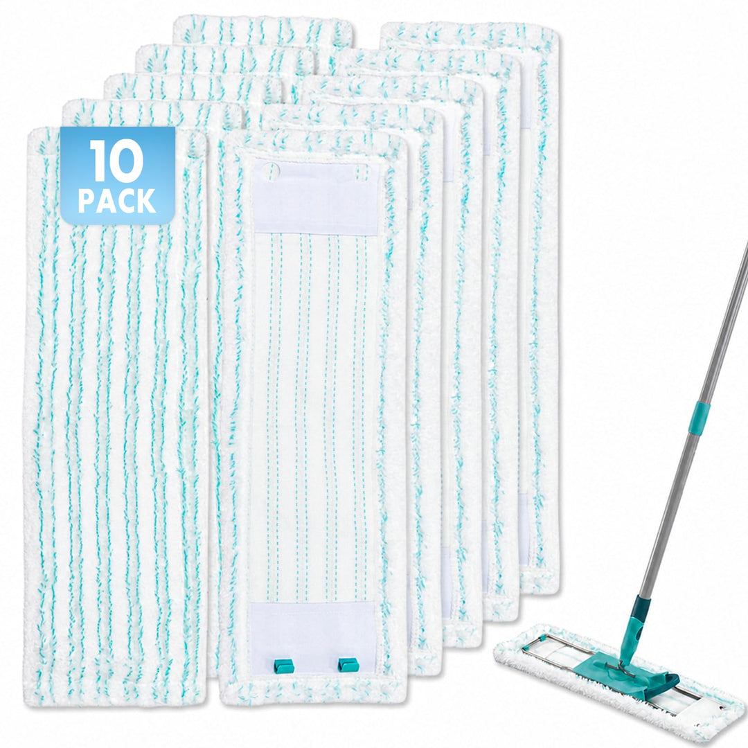 10 Stück Wischbezüge kompatibel mit Leifheit Profi XL Micro Duo / Cotton Plus, 47 x 16,5 cm Mikrofas
