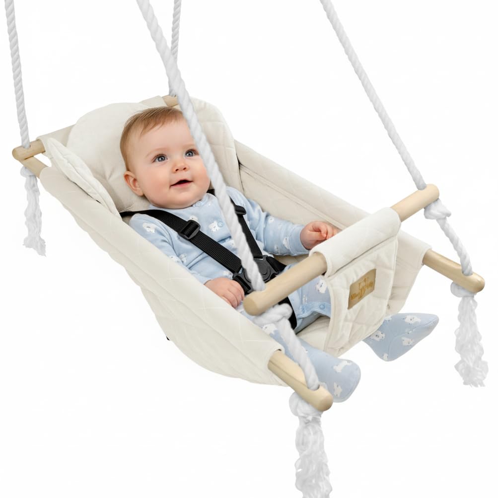BlueKitty Wiege; Schaukel; Liegestuhl für Kinder; Babyschaukel; Kinderschaukel mit Kissen; Schaukel