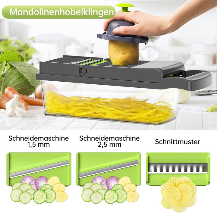 ALIANSHENG 14 In 1 Gemüseschneider,Multifunktion Gemüse Schneider,Vegetable Chopper,Würfelschneider