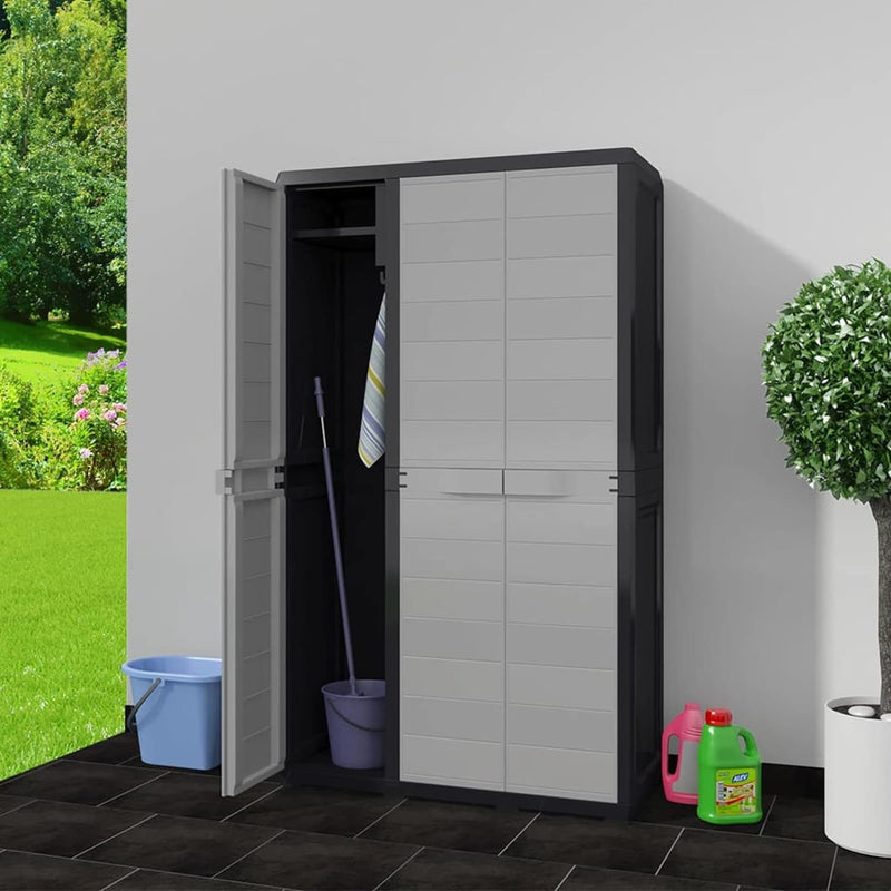 Tidyard Gartenschrank mit 4 Regalen Garten Aufbewahrungsschrank Aussenschrank Haushaltsschrank Kunst