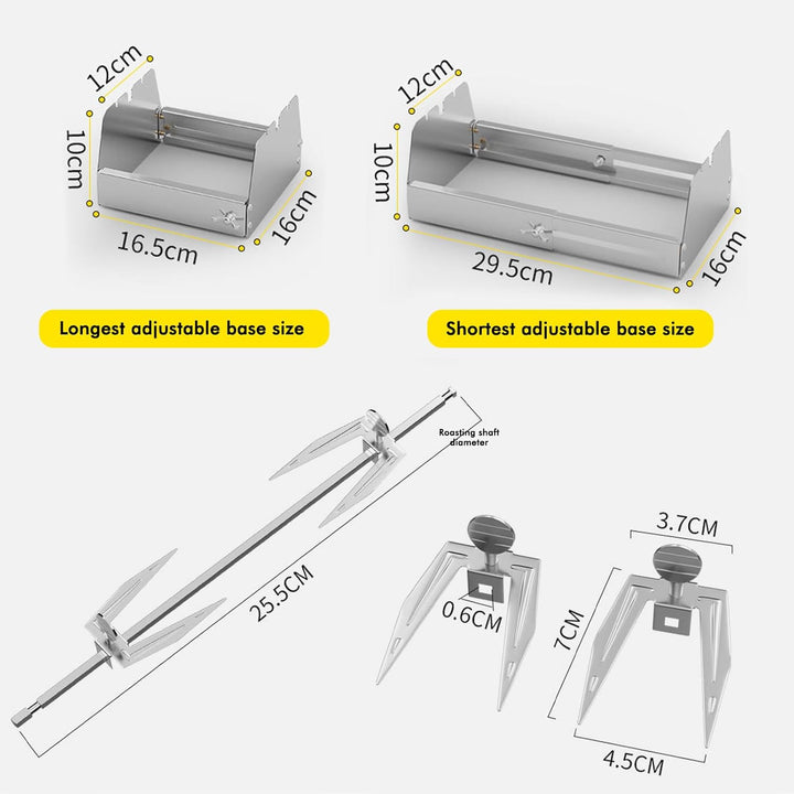 Nikou Rotisserie Fleischnadel, BBQ Automatisch Rotierender Hähnchenlöffel Fleischklammer, Edelstahl