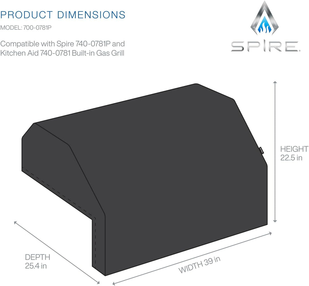 Spire Integrierte Grillabdeckung mit 6 Brennern, Polyester-PVC-Mischung, passend für Spire Einbaugri