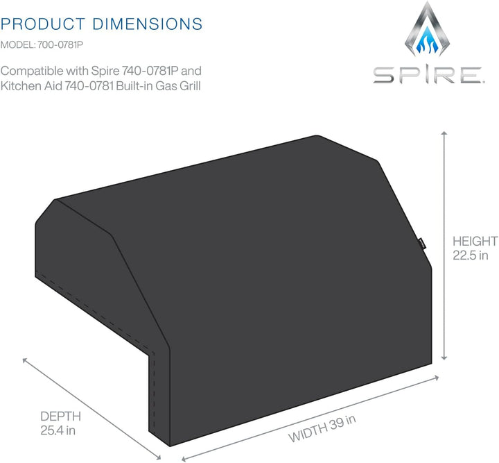 Spire Integrierte Grillabdeckung mit 6 Brennern, Polyester-PVC-Mischung, passend für Spire Einbaugri