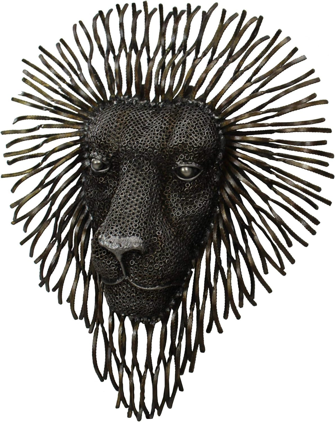 DARO DEKO Wanddekoration Löwenkopf aus recyceltem Metall 75 x 88cm frei, Frei