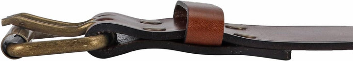 TOURBON Deluxe Rindsleder Gürtel für DIY Werkstatt Werkzeugtasche Western Cowboy Herren Gurt M (Brau