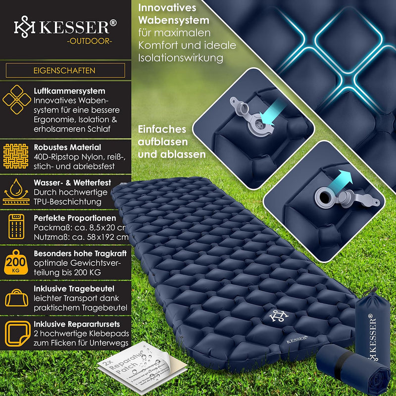 KESSER® Camping Matratze Isomatte Aufblasbare Luftmatratze Campingmatte, inkl. Tragebeutel Outdoor U
