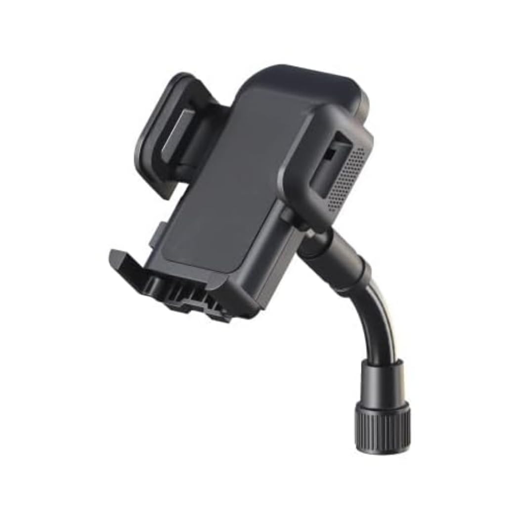 K&M 19762 Smartphone-Halter Schwarz, Kunststoff - 360° Drehung, flexible Klemmbacken für 4,5-9 cm -