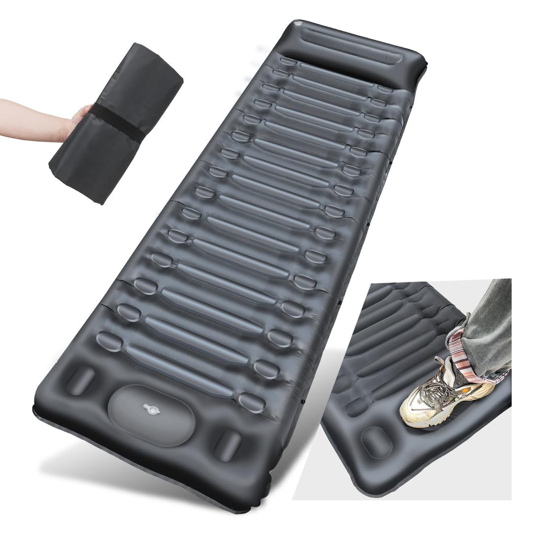 Camping Isomatte 14cm Dick mit Fusspresse Pumpe,Upgrade Campingmatte Verdickte Schlafmatte Outdoor m