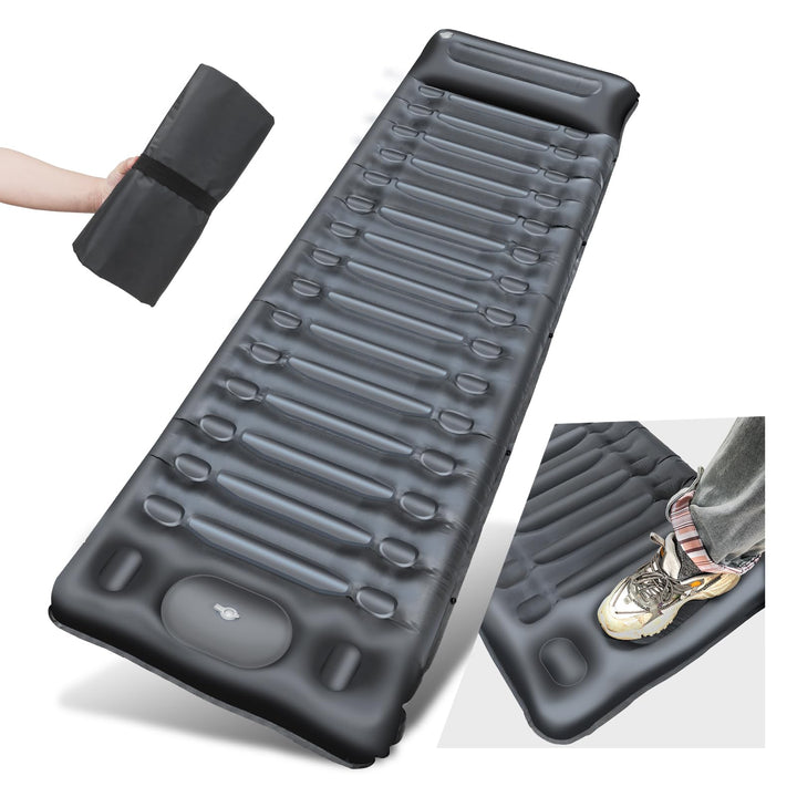 Camping Isomatte 14cm Dick mit Fusspresse Pumpe,Upgrade Campingmatte Verdickte Schlafmatte Outdoor m