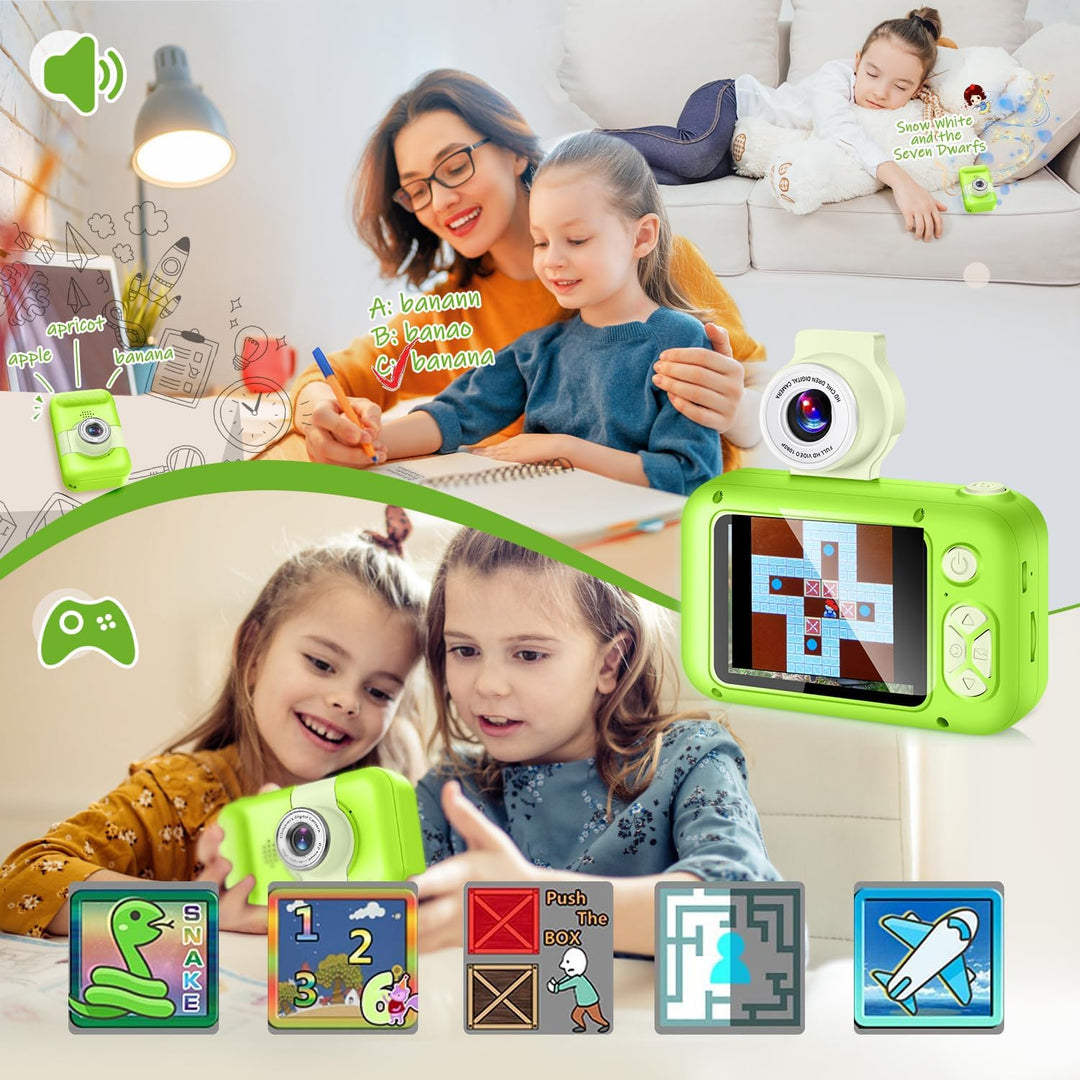 KinderKamera,ARNSSIEN Kinder Kamera,Selfie,Geschenk für3 4 5 6 7 8 9 10Jahre Mädchen und Junge,2.4in