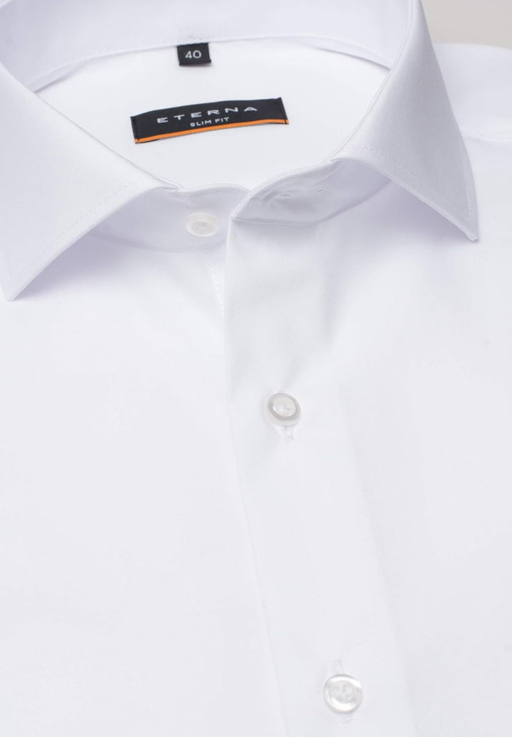 ETERNA Herren Popeline Hemd Slim FIT 38 Weiss, 38 Weiss