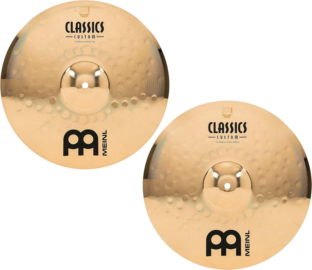 Meinl Cymbals Classics Custom Brilliant Hihat Medium 14 Zoll (Video) Schlagzeug Becken – Paar – (35,