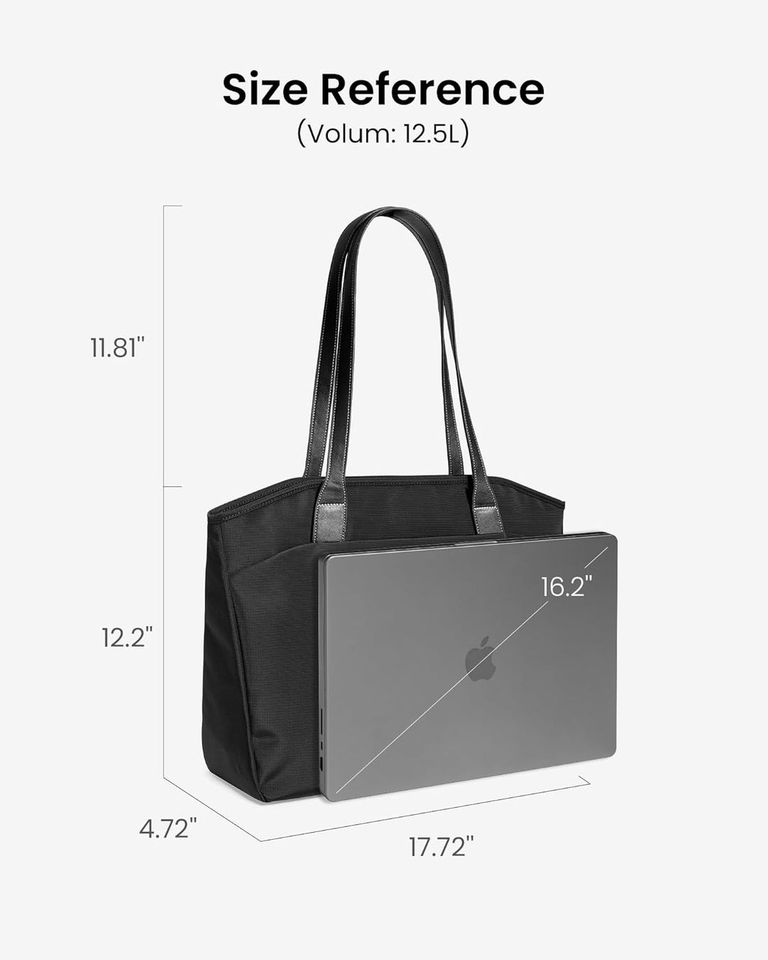 tomtoc Laptop Tote Bag für Damen, 15-16 Zoll Laptop Arbeitstasche mit Gerätefach für MacBook, 12,5L