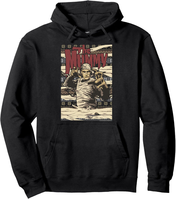 Universal Monsters Christmas The Mummy Ugly Sweater Pullover Hoodie