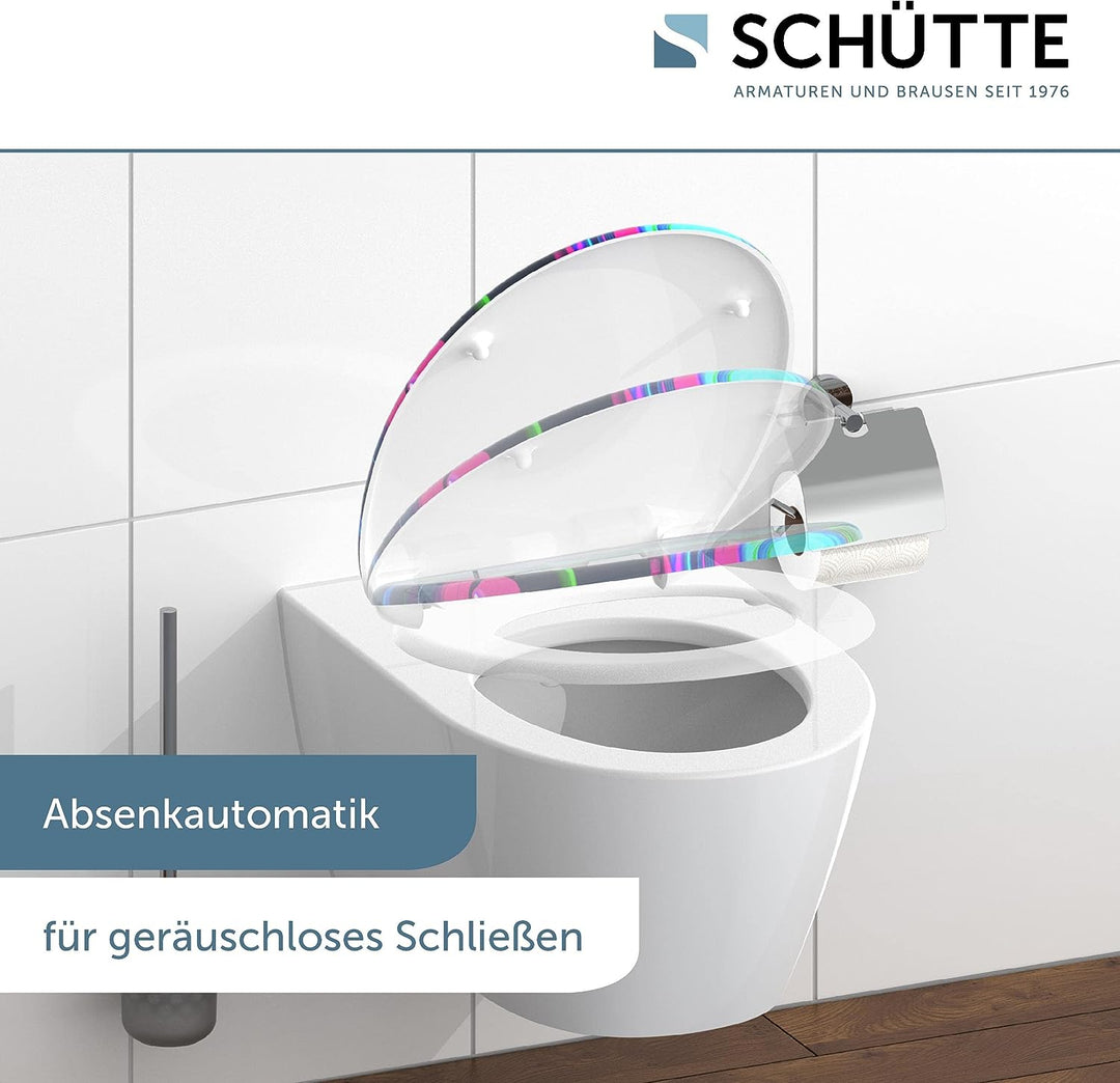 Schütte WC-Sitz NEON PAINT mit Absenkautomatik, Toilettendeckel passend für alle handelsüblichen WC-
