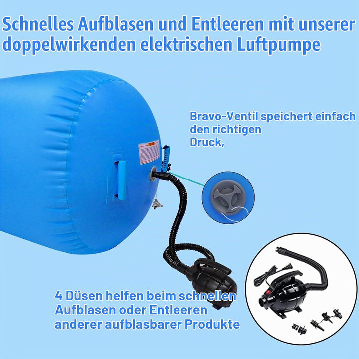 Aufblasbare Air Roll Air Barrel Gymnastik Tumbling Matten, Airspot Gymnastikmatte mit Pumpe, Gymnast