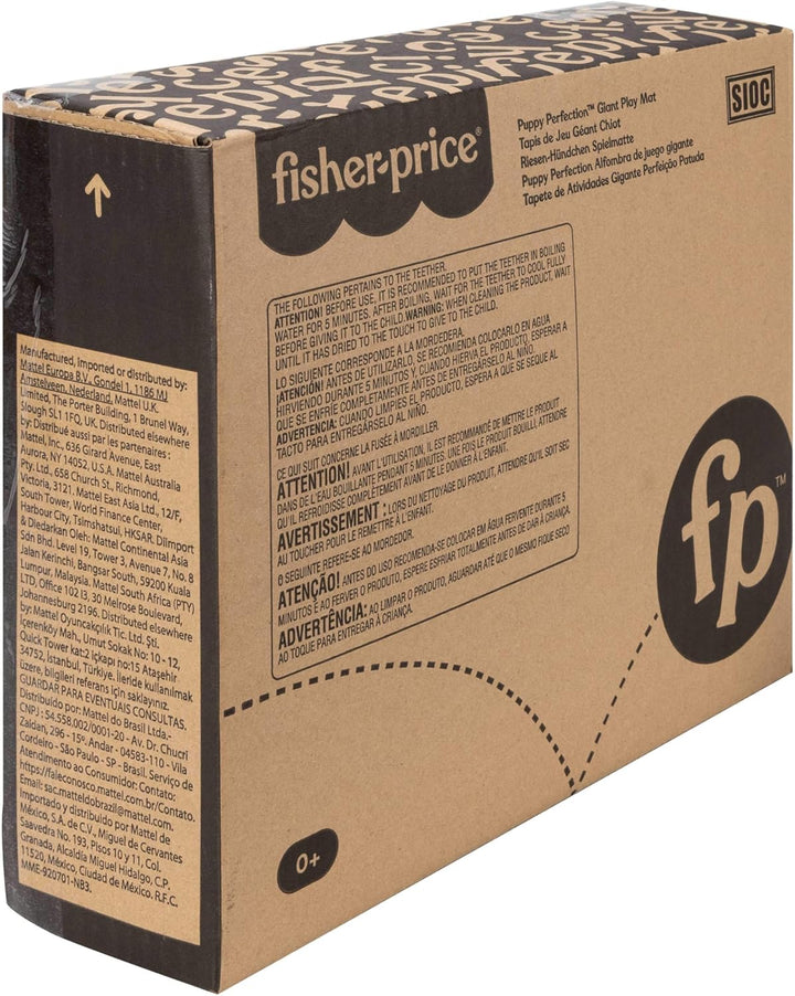 Fisher-Price Baby-Spielzeug Hündchen-Spielmatte, ca. 91 x 107 cm, sensorische Entwicklung für Neugeb