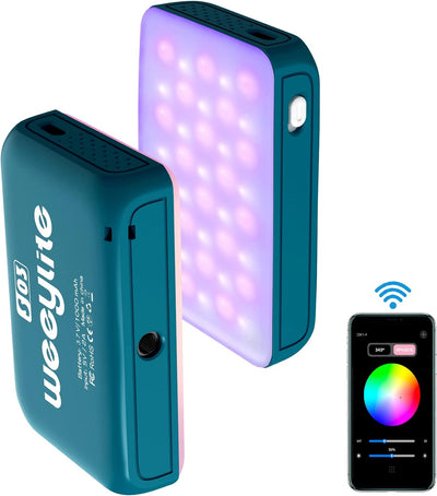 Weeylite LED Videolicht RGB,Mini Videoleuchte mit 1000mAh Akku,APP Kontrolle Kamera Licht Dimmbare 2