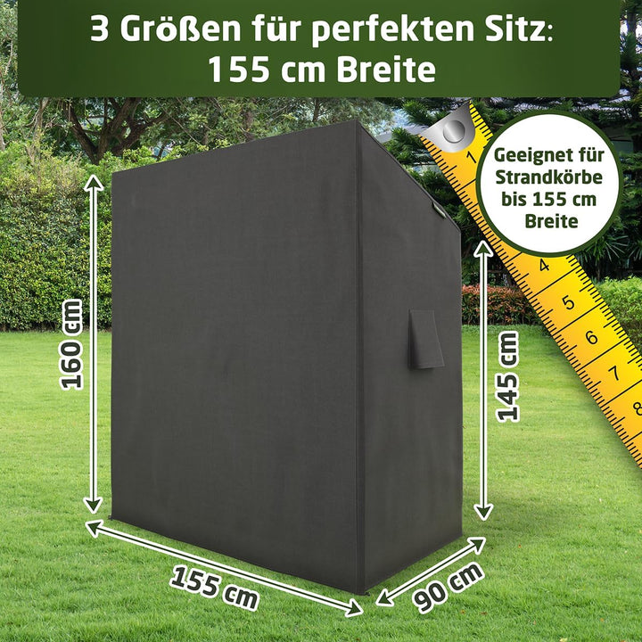 WALDNER Strandkorb Schutzhülle | Oxford 600D | Abdeckung Strandkorbhülle Abdeckhaube Abdeckplane | w