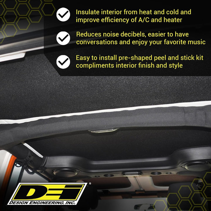 Design Engineering 050183 Headliner für Schalldämpfung, 7-teilig, Schwarz Jeep Gladiator JT (2020-up