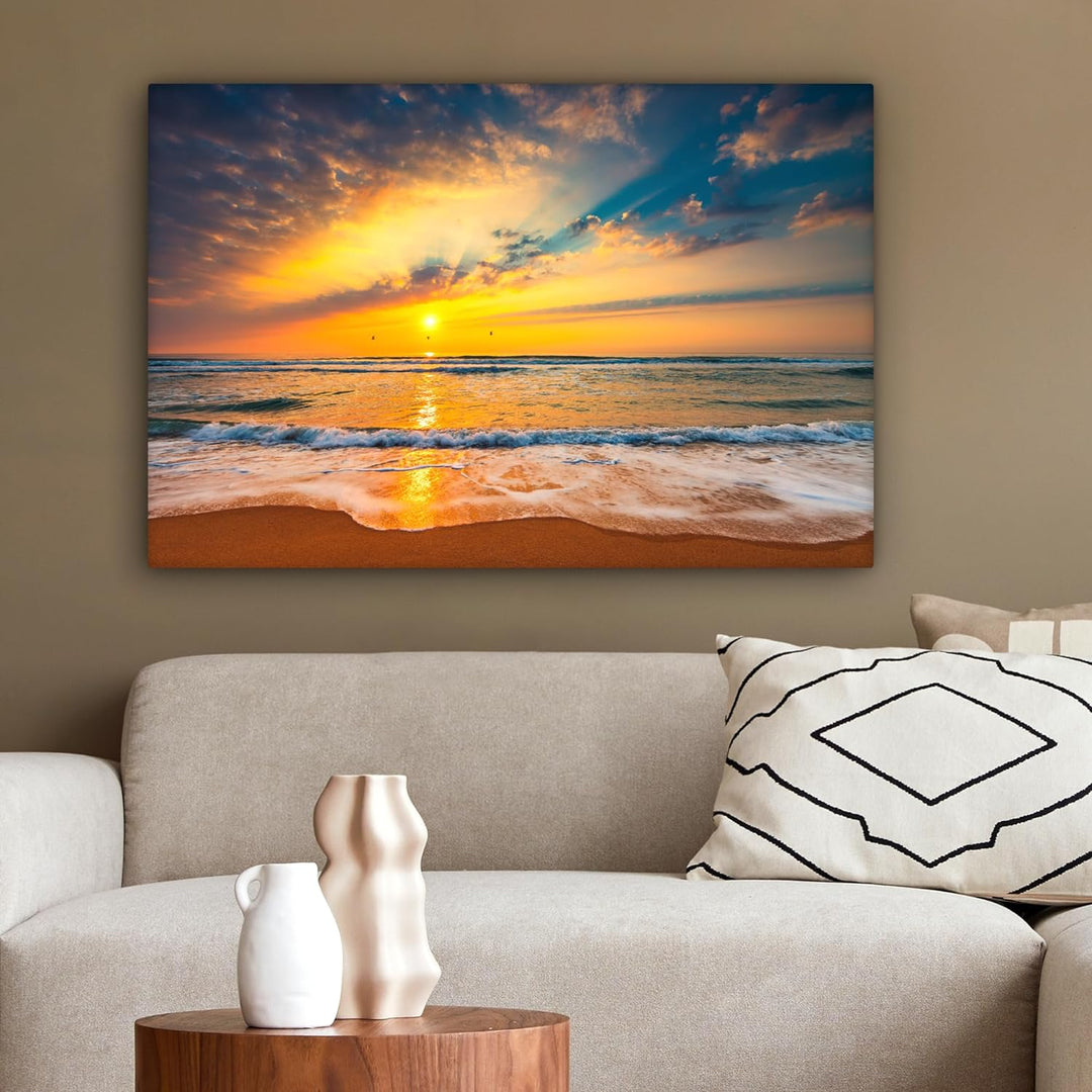 MuchoWow© Bilder 90x60 cm Wohnzimmer Deko Modern Wandbild Foto auf Leinwand Bild Schlafzimmer Room D