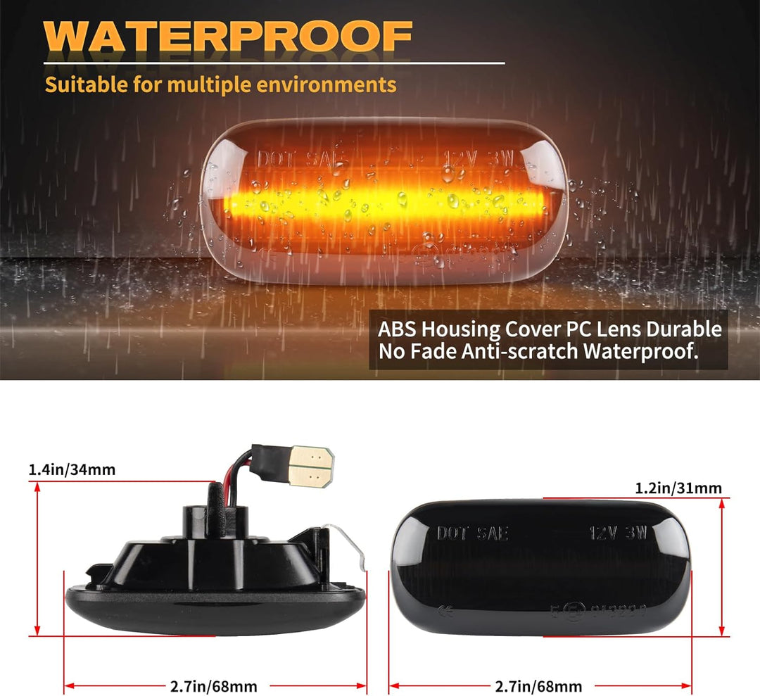 POPMOTORZ LED Blinker Seitenblinker mit Canbus Fehlerfrei 2835 SMD für A-udi A3 8P/S3 8P/A4 B6/A4 B7
