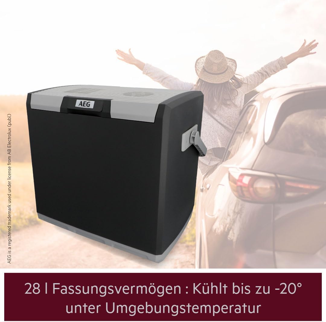 AEG Automotive Thermoelektrische Kühlbox KK 28 Liter, 12/230 Volt für Auto und Steckdose 28 Liter