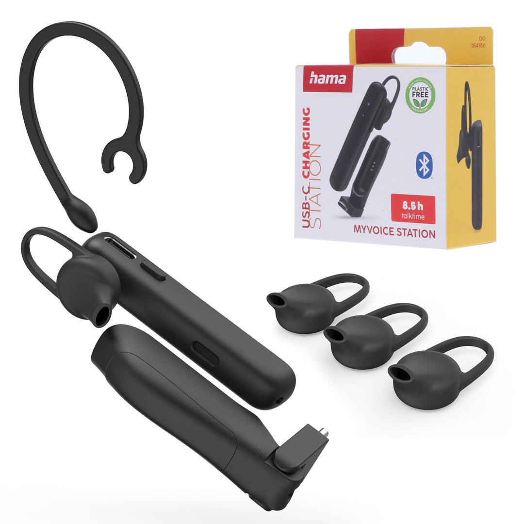 Hama Kopfhörer mic. Mono Bluetooth® MyVoice Station, Multip, rgl. vol., nr